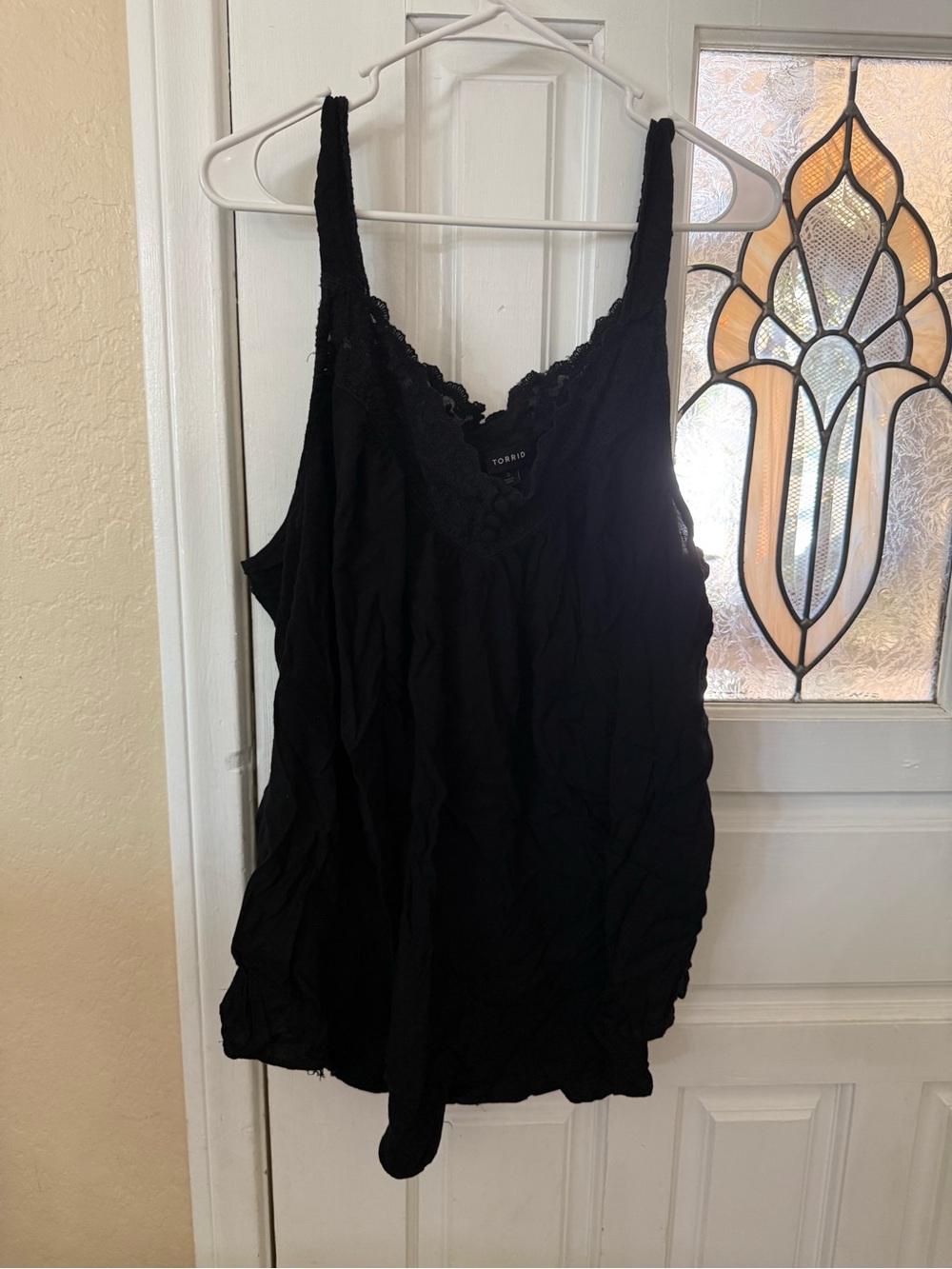 torrid 5X Black Lace-Trim Camisole Tank
